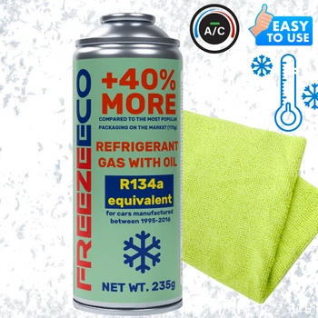 Czynnik 2w1 do klimatyzacji FreezeEco zamiennik R134a 290g + Mikrofibra