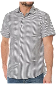 Koszula męska Sinequanone Carl w paski slim fit z krótkim rękawem