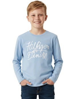 Koszulka dziecięca Tommy Hilfiger niebieska z logotypem