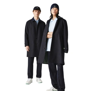 Płaszcz unisex Lacoste Wool Blend Straight Fit klasyczny prosty granatowyr. S