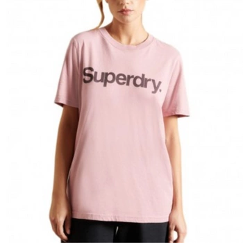 Koszulka damska Superdry Logo klasyczna t-shirt różowy