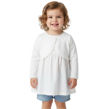 Sweter dziewczęcy Mayoral bolerko do sukienki biały