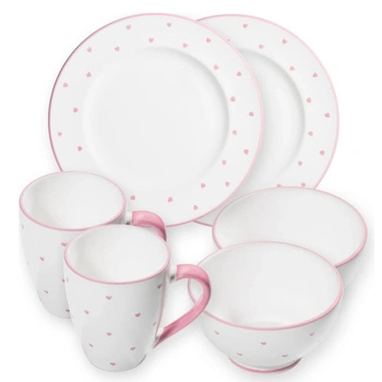 Serwis śniadaniowy Gmundner dla dwóch osób ceramiczny talerz kubek miska