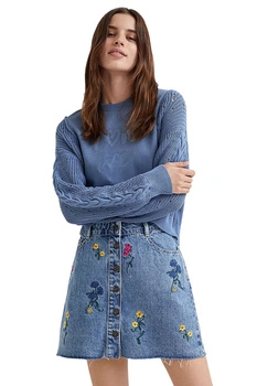 Spódnica damska Desigual Smiley czarna jeansowa mini