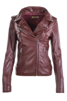 Kurtka damska Chyston Hortence skórzana bordowa