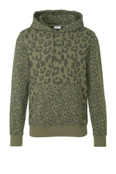 Bluza męska Purewhite Panter Print z kapturem zielona