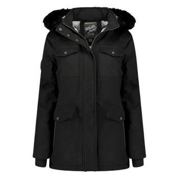 Kurtka dziewczęca zimowa Geographical Norway Celest parka czarna z kapturem r. 128