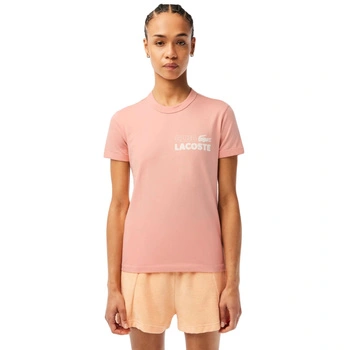 Koszulka damska Lacoste bawełniana różowa t-shirt r. XXS