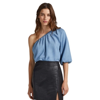 Bluzka damska Pepe Jeans Felina na jedno ramię niebieska