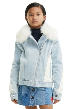 Kurtka dziewczęca Desigual Pluton ocieplana jeansowa