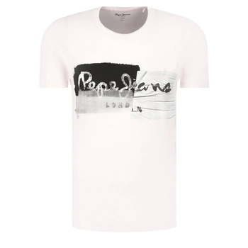 Koszulka męska Pepe Jeans Stepney różowa z nadrukiem t-shirt