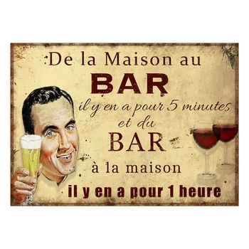 Metalowa tabliczka Antic Line Bar ozdobna retro do pubu baru