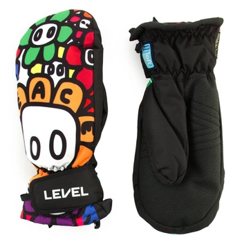 Rękawice dziecięce Level Juke Jr  narciarskie czarne w kwiatki