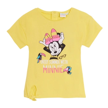 Koszulka dziewczęca Disney Minnie Mouse bawełniana żółta