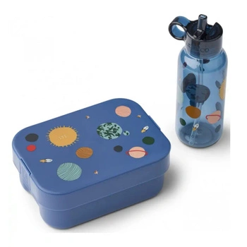 Zestaw lunchbox + butelka Liewood Chelsey niebieski