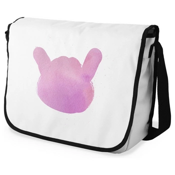 Torba Le Jardin na ramię bawełniana biała z printem różowym