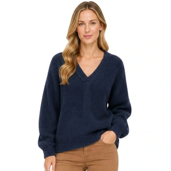 Sweter damski Rodier kaszmirowy luźny granatowy r. S