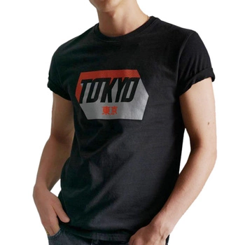 Koszulka męska Superdry City Neon Tee bawełniana czarna