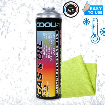 Czynnik 2 w 1 do klimatyzacji Cool5 zamiennik R134a 290g + Mikrofibra