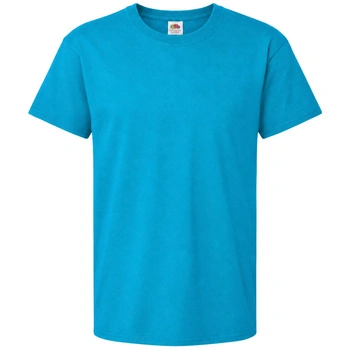 Koszulka dziecięca Fruit of the Loom niebieski bawełninany t-shirt r. 104