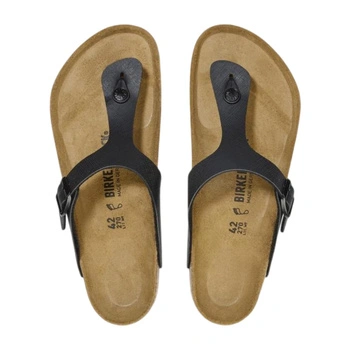 Klapki męskie Birkenstock Gizeh japonki skórzane czarne
