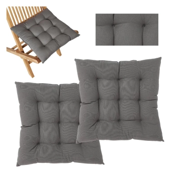 Poduszka komplet Westwing Ava ogrodowa na krzesła szara 2 szt.
