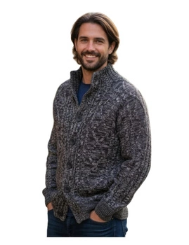 Sweter męski Hopenlife Jacaguas melanż rozpinany