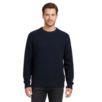 Sweter męski Zara z wełnią granatowy r. L