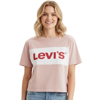 Koszulka damska Levi's T-Shirt bawełniana różowa z logo