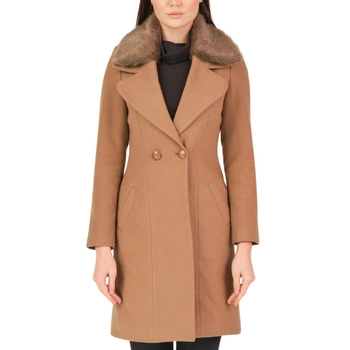 Płaszcz damski Dewberry długi brązowy klasyczny