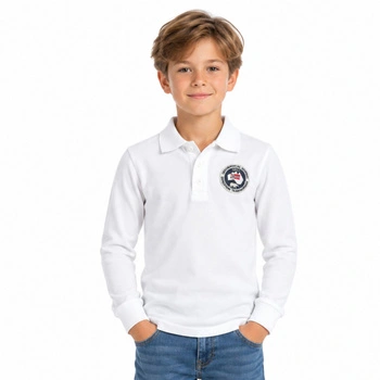 Koszulka chłopięca polo Geographical Norway Kacolino biała r. 140