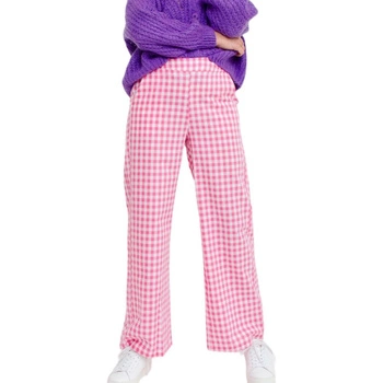 Spodnie damskie Silvian Heach Check Pink Peacock w kratkę