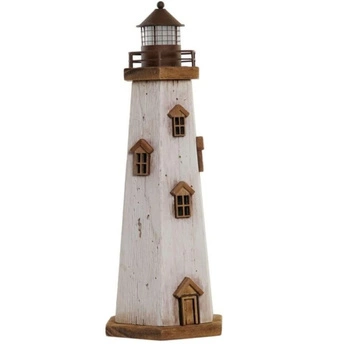 Dekoracyjna latarnia morska LED Alexandra House Atlantic z drewna paulownia
