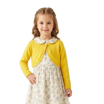 Sweter dziewczęcy Mayoral żółty bolerko do sukienki