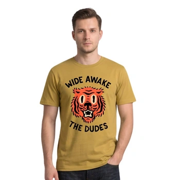 Koszulka męska The Dudes Wide Awake T-Shirt bawełniana musztardowy r. XL