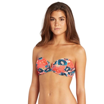 Góra od bikini Billabong bardotka strój kąpielowy damski w kwiaty