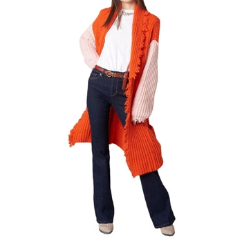 Sweter damski Silvian HeachLong Avesta kardigan narzutka pomarańczowy