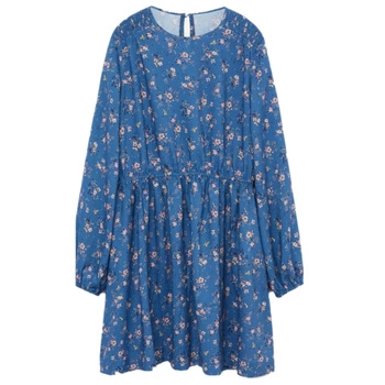 Sukienka dziewczęca Mango niebieska w kwiaty