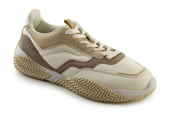 Buty męskie Zara sneakersy styl retro beżowe