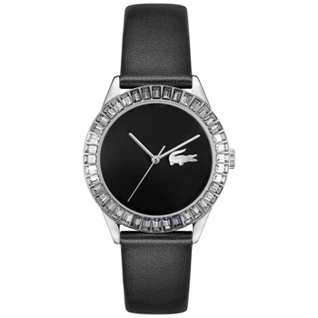 Zegarek damski analogowy Lacoste Ladycroc kwarcowy czarno-srebrny