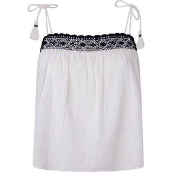 Bluzka damska Pepe Jeans Beni biała na ramiączkach