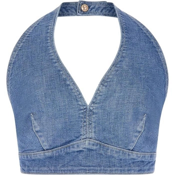 Top damski Guess Thalia jeansowy bawełniany modny