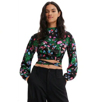 Bluzka damska Desigual by Mr. Christian Lacroix Garden czarna w kwiaty r. S