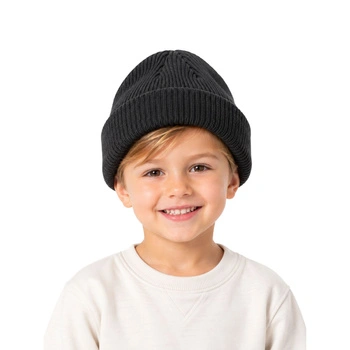 Czapka beanie dziecięca Zara wełniana czarna r. 46