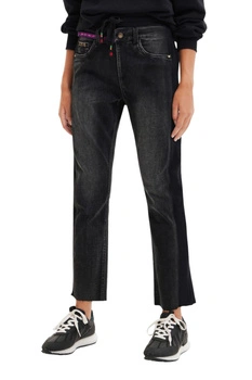 Spodnie damskie Desigual Ursula czarne z lampasami