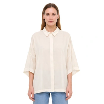 Bluzka damska Stefanel luźna oversize ecru r. XL