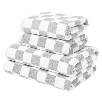 Zestaw ręczników Westwing Crosby Studios 100% bawełna 450 g/m² 4 elementy szachownica