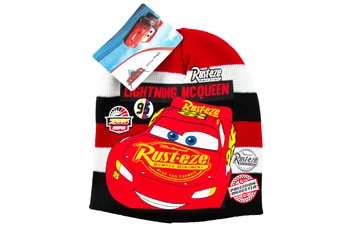 Czapka dla chłopca Disney McQueen jesienna zimowa czerwono czarna