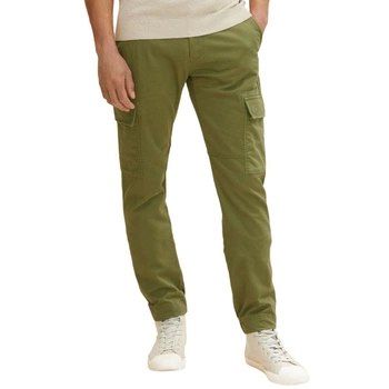 Spodnie męskie Tom Tailor Cargo zielone bawełniane