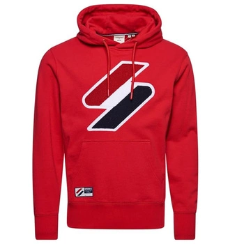 Bluza męska Superdry Code Logo sportowa z kapturem czerwona